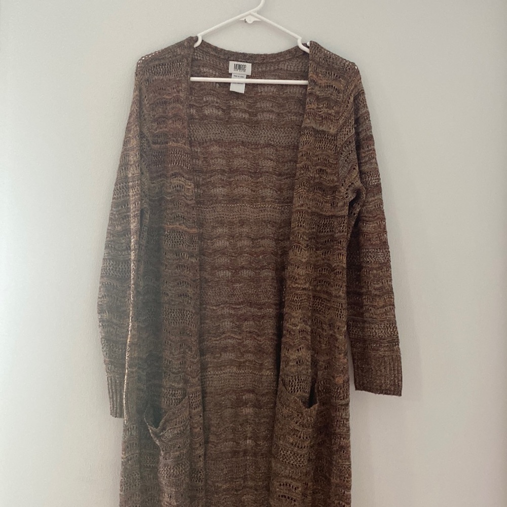 Womens Monroe and Maine Long Cardigan Sweater: XL